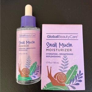 Global Beauty Care Snail Mucin Essence and Moisturizer, 2pc, 1.7 fl oz Each